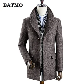 BATMO 2019 nueva llegada de invierno de alta calidad de lana thicked abrigo de los hombres,los hombres de gris de lana, chaquetas ,plus-tamaño M-3XL,AL19