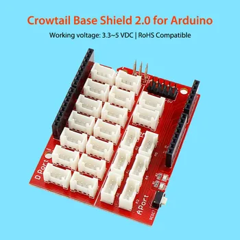 Elecrow Nueva actualización de Crowtail Base de Shield 2.0 para Arduino IDE Compatibles con los Componentes Electrónicos de los Módulos Kit de BRICOLAJE Principal Ampliar la Junta de