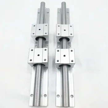 2pcs SBR10-200 mm 10 mm de rieles lineales apoyo de la ronda de carril de guía + 4pcs SBR10UU bloque de la diapositiva para cnc