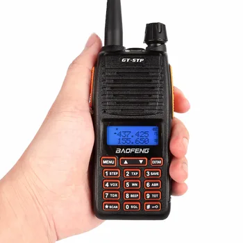 Baofeng GT-5TP Tri-Power 1/4/8W de Doble Banda VHF/UHF 136-174/400-520MHz de Radio de Dos vías Jamón Walkie Talkie Doble PTT Diseño GT-5