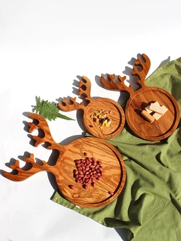 La madera de olivo astas de la Placa de la Torta de Frutas de Cuarto de platos de Postre Servicio de Bandeja de Madera de Sushi de la Junta del Partido Vajilla de mesa de madera pequeña placa