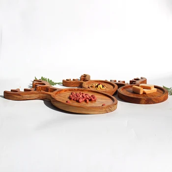 La madera de olivo astas de la Placa de la Torta de Frutas de Cuarto de platos de Postre Servicio de Bandeja de Madera de Sushi de la Junta del Partido Vajilla de mesa de madera pequeña placa