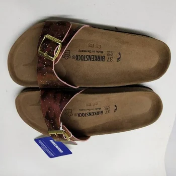2020 Nuevas Birkenstock Madrid diseñador de Verano Zapatillas Zapatos de las Mujeres Deslizamiento sobre el Plano de Vino Sandalias de las Señoras de la Venta Caliente