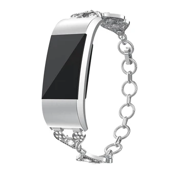 Para Fitbit Charge 2 Retro Pulsera de la pulsera Fitbit Charge 2 de Metal de Acero Inoxidable Correa de la Frontera/Clásico reemplazo de Pulsera