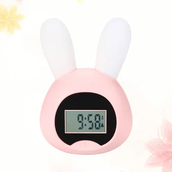 Reloj despertador de Escritorio Pequeño Reloj de Conejo Oído Estilo de la Hora y los Minutos en el Reloj de Alarma con USB Recargable de la Batería )
