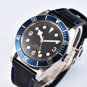 Reloj para hombre 41MM NH35 ,Miyota8215 movimiento azul estéril marcado luminou cristal de Zafiro impermeable nadar automático reloj mecánico