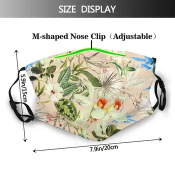Botánico Trópicos Reutilizables De La Máscara De La Cara De Hawai Anti Neblina De La Máscara De Polvo Con Filtros De Protección Del Respirador De Máscara De Boca De Mufla