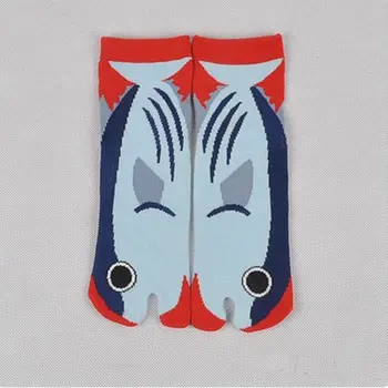 Multi-Color Unisex Sandalia Corto, Calcetines de las Señoras del Algodón Samurai fractura del Dedo del pie Calcetines Kimono Flip Flop Carpa Patrón 1 Par XLZ9473