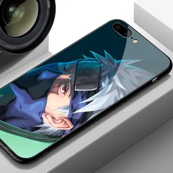 FinderCase para el Caso de iphone XR Naruto Kakashi Vidrio Templado Duro Cubierta Posterior para el iPhone 6 6S 7 8 plus X XR XS MAX 11 pro max