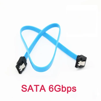 50CM Cables Sata 6Gbps Recto A Ángulo recto para la Unidad de disco Duro SSD HDD Sata 3.0 Cable para Asus MSI Placa base Gigabyte Azul
