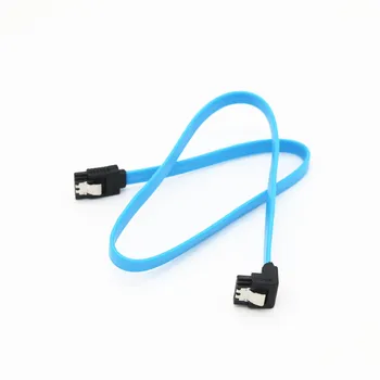50CM Cables Sata 6Gbps Recto A Ángulo recto para la Unidad de disco Duro SSD HDD Sata 3.0 Cable para Asus MSI Placa base Gigabyte Azul
