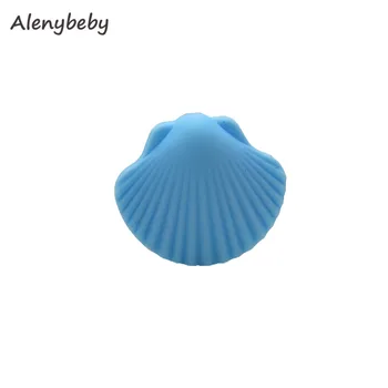 Mini Lindo Silicona Shell de Bolas Bebé Animal Chupadero de Grado de Alimentos de Bebé de la Dentición vieira de Bolas Para el BRICOLAJE de Enfermería Collar de Accesorios