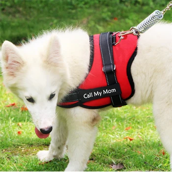 5 Colores 5 Tamaños de Perro Personalizado Arnés de Nylon Pequeño Mediano Grande de los Perros Nombre de la Mascota en el Pecho de Chaleco Perro Arnés para Caminar