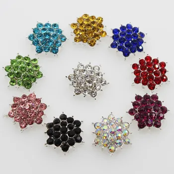 50pc 16mm botones de Metal de Aleación de diamantes de imitación botón muy hermoso decorativo invitaciones de la boda del pelo de la flor del centro de scrapbooking