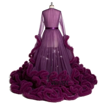 De Lujo De La Princesa De Nube Púrpura Vestidos De Novia De 2020, Más El Tamaño De Vestido De Bola De La Fotografía Vestido De Vestidos De Noiva Túnica De Mariage