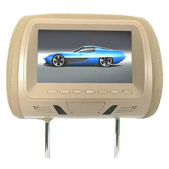 HD Universal del Coche de 7 Pulgadas Monitor del Reposacabezas del Asiento Trasero de Entretenimiento del Coche del Reproductor de Accesorios para la navegación de DVD de ABS + de Cuero de Imitación