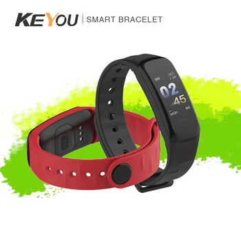 Keyou, por-C1 plus smart pulsera de ritmo cardíaco monitor de presión arterial saludable pulsera paso de calorías calorías de la pulsera de fitness