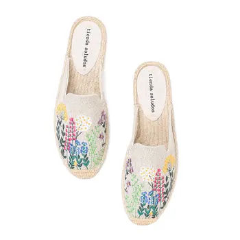 Tienda Soludos Alpargatas, Zapatillas De Planos 2019 limitadas en Tiempo Real de Cáñamo Verano de Goma Floral Terlik Diapositivas Mujer Zapatos