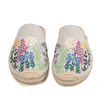Tienda Soludos Alpargatas, Zapatillas De Planos 2019 limitadas en Tiempo Real de Cáñamo Verano de Goma Floral Terlik Diapositivas Mujer Zapatos