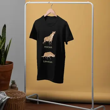 Hiena Camiseta de Hiena Lowena T-Shirt de Manga Corta Divertido de la Camiseta XXX de Verano Masculino Impreso Algodón de la Camiseta de la