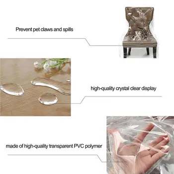 Silla de comedor Cubierta de PVC Impermeable Anti-sucio Fundas para sillas de Plástico Universal Claro Sillas de Protectores para el Hotel Restaurante Casa