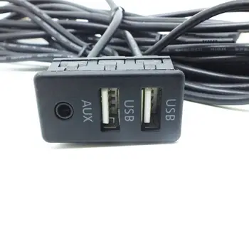 1.5 M de Coche Guión de Montaje empotrado AUX Puerto USB del Panel Doble de Extensión USB Cable Adaptador de E7CA