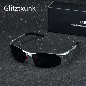 Glitztxunk Polarizado Gafas de sol de los Hombres Retro Plaza de la Marca de Diseño de la Unidad de Espejo Masculino Gafas de Sol Para los Hombres UV400 gafas de sol hombre