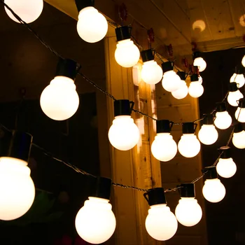 Cadena de la Bombilla de las Luces de 6M 20LEDs Luces LED Decoracion 110V 220V Impermeable Guirnalda de Hadas Luces al aire libre de Interior de la Guirnalda Lighitng