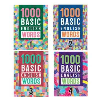 4 Libros/Set 1000 Básico De Palabras En Inglés De Nivel 1-4 De La Escuela Primaria Común Inglés Palabras Del Diccionario Libro