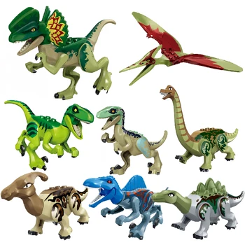 Dino T-Rex Compatible con los Dinosaurios Jurásicos del Mundo 2 Conjuntos de Bloques de Construcción de Mini Figuras de Ladrillo Juguetes Para los niños regalo de Navidad