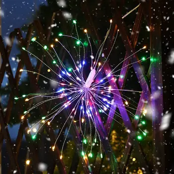 Impermeable al aire libre LLEVÓ Luces de Fuegos artificiales Garland Starburst Cadena de Luz de la Lámpara Colgante para el Árbol de Navidad Año Nuevo Decoración del Hogar