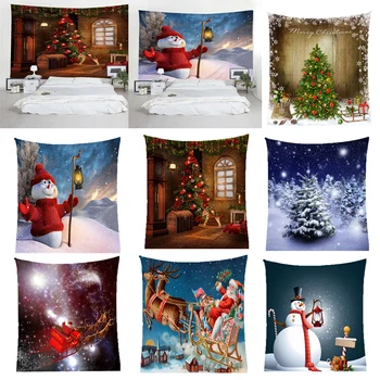 La navidad de Tapices de Santa Claus, Renos Copos de Impresión Colgante de Pared Decoración de Tapices Telón de fondo 71inch