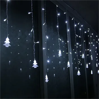 3.5 M 96Leds Cortina de Árboles de Navidad Carámbano Cadena de Luces de Hadas de la Decoración de Año Nuevo la Fiesta de la Boda de la UE/US Plug