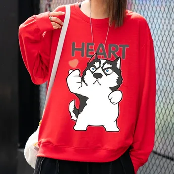 Corazón Husky Anime de Mujeres Calientes Sudaderas de Invierno de la Moda de Harajuku Japonesa de Ropa de hip hop Pullover Casual Ropa Suelta
