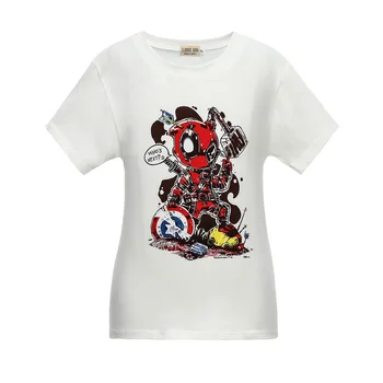 Deadpool Que Se encuentra al lado de Chicos de la Camiseta Impresa de Superhéroes de los Niños Divertidos camiseta Big Boys de Verano de las Niñas Tops Niños Ropa Blanca Camisetas