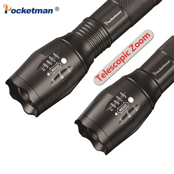 Led taschenlampe 7200LM 5-el Modo de linterna XML T6 LED Linterna con Zoom de Enfoque Torche zaklamp de la mano de la Luz por 18650 o 3*AAA