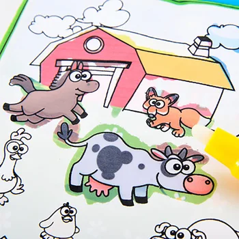 Agua mágica cuaderno de Dibujo para Colorear Libro de Graffiti Pluma Mágica de los Animales de la Pintura de Regalo de Niño los Niños Rompecabezas Visual Manos sobre la Capacidad de Juguete