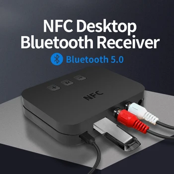 Bluetooth 5.0 RCA Receptor de Audio APTX LL 3.5 3.5 mm AUX Jack de Música Adaptador Inalámbrico Con Micrófono NFC Para Coche Altavoces de la TV