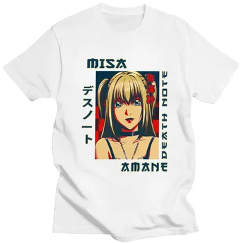 Retro Death Note de Misa Amane Camiseta Para los Hombres Manga Corta Japón Anime del Manga de la Camiseta de Puro Algodón de Verano, los Fans de la camiseta Camiseta Tops de Regalo
