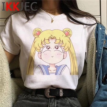 Lindo Anime de Sailor Moon Usagi de dibujos animados Divertidos de la camiseta de las Mujeres Harajuku Ullzang Kawaii T Camisa Estética de la Camiseta de la Gráfica Superior de la Camiseta Mujer