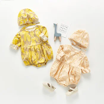 MILANCEL 2020 las niñas de bebé de la ropa de moda infantil de las niñas traje de la hoja de impresión bebé monos niño niñas traje