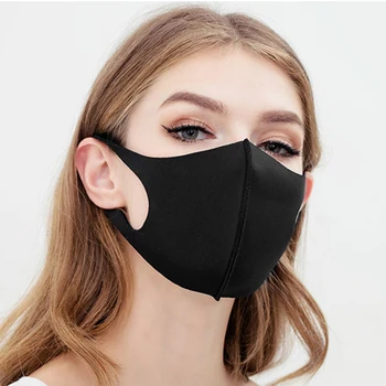 10 / 20Pcs la Boca de la Máscara Anti Neblina de Polvo Lavable Reutilizable Máscaras a prueba de Polvo Negro de Tela de Algodón PM25 Máscara a Prueba de FPP2 Adulto