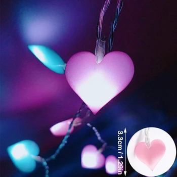El Día de san valentín Cadena de Luces al aire libre de Interior LED Cadena de Luz de Corazón el Amor Lámpara de Escritorio de la Batería Luces de Hadas de la Decoración de la Fiesta de la Boda