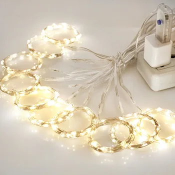 Led de la Decoración de la alimentación por USB de la Guirnalda de la Cadena de Luces de Control Remoto de la Cortina de la Navidad de Hadas de la Fiesta de la Boda de Luces Para el Hogar