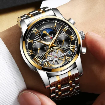 HAIQIN Orologio da uomo automáticos de los Hombres relojes de los hombres de Lujo del Deporte de los hombres reloj mecánico masculino reloj de pulsera impermeable Tourbillon 2020