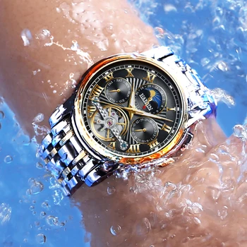 HAIQIN Orologio da uomo automáticos de los Hombres relojes de los hombres de Lujo del Deporte de los hombres reloj mecánico masculino reloj de pulsera impermeable Tourbillon 2020