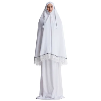 Formal De La Oración Musulmana Prenda Conjuntos De Las Mujeres Con Hiyab Vestido De Abaya Islámica Ropa Turquía Encaje Namaz Largo Khimar Jurken Chilaba Abayas