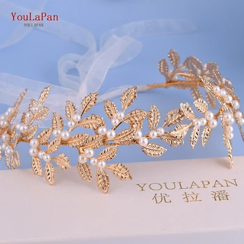 YouLaPan SH353 Brillante Cinturón estrecho de la Hoja de Oro de la Boda de la Correa con Perlas de Mujer Formal Cinturones de Novia de la Cintura del Cinturón de Pedrería del Vestido de la Correa