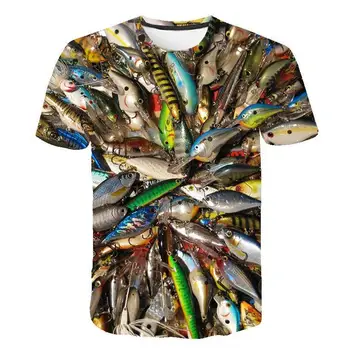 Verano nuevos hombres de la t-shirt 3d peces de impresión T-shirt de pesca divertido de la camiseta de pescado Hidrofóbico T-camisa de hombre de moda casual camiseta Harajuk