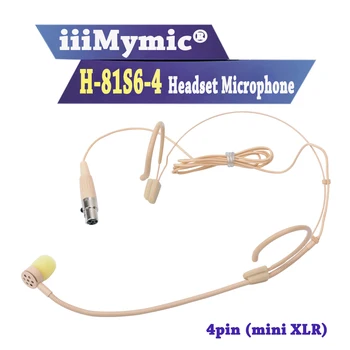 IiiMymic H-81S6-4 Concierto Pro de Condensador Micrófono del Auricular Para los sistemas Inalámbricos de Shure Cuerpo-Pack Transmisor Mini XLR de 4 pines Conector TA4F